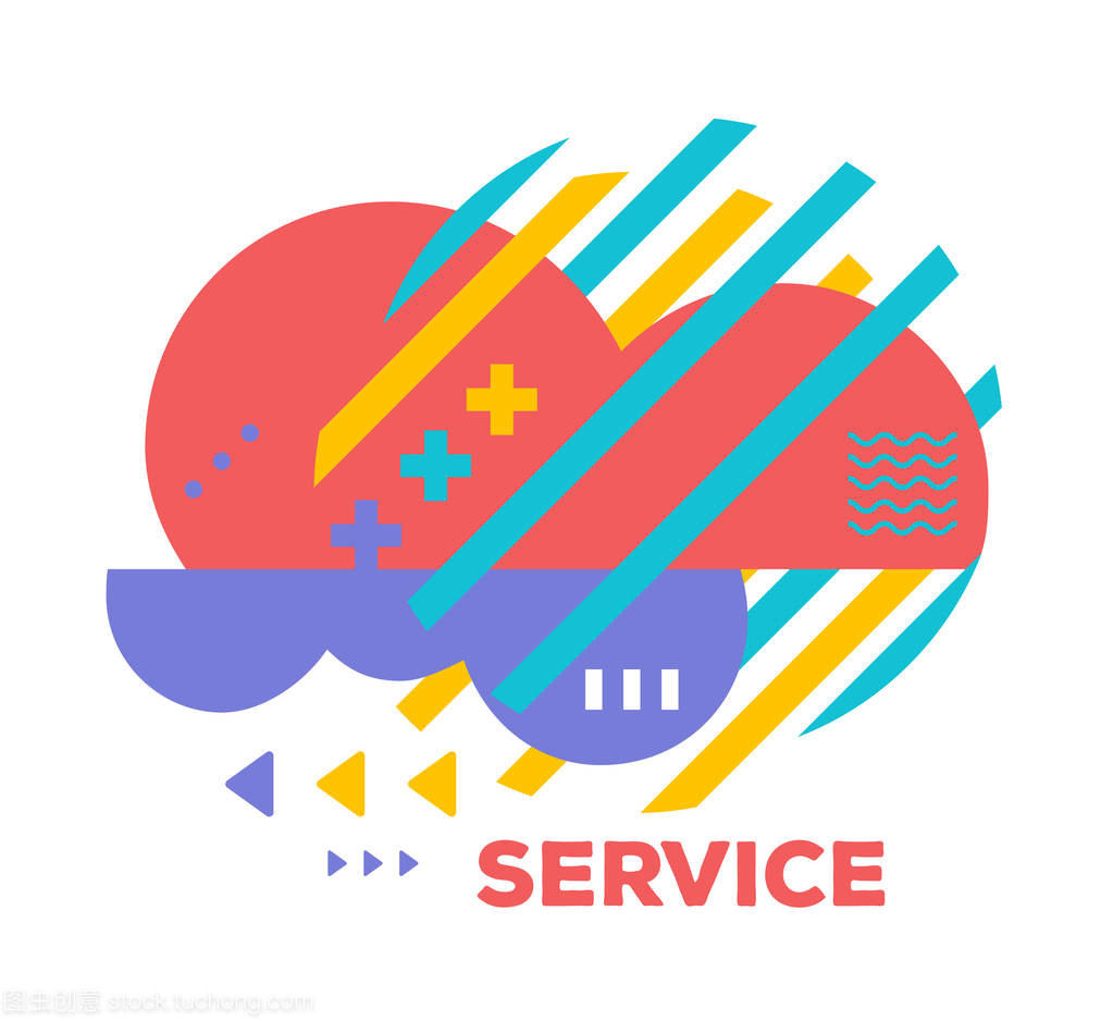 矢量图的明亮创意抽象与云 驱动现代创意服务的新维度